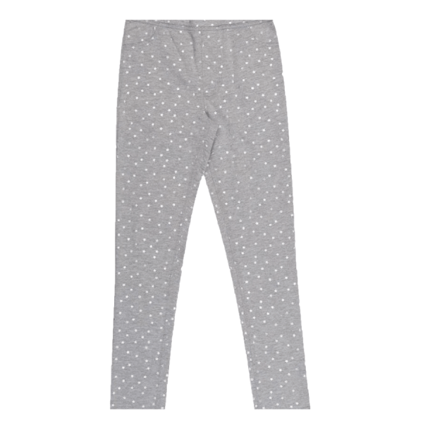 Girl's gray pants with print.